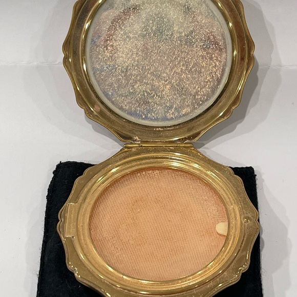 Vintage Stratton England Gold Enamel Face Powder Compact with Mirror - Picture 12 of 14